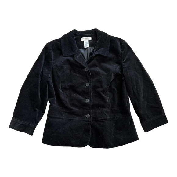 Isaac Mizrahi for Target Black Velour 3/4 Sleeve Blazer M - Picture 1 of 3